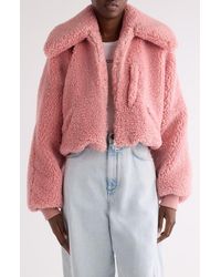 Givenchy - Crop Faux Shearling Bomber Jacket - Lyst