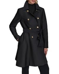 Donna Karan - Water Resistant Skirted Cotton Blend Trench Coat - Lyst
