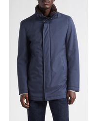 Herno - Twill Car Coat With Removable Faux Fur Lining - Lyst