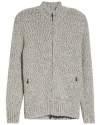 Eleventy - Stretch Wool Blend Full Zip Sweater - Lyst