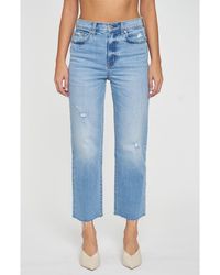 DAZE - Sun Raw Hem High Waist Crop Straight Leg Jeans - Lyst
