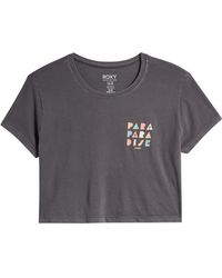 Roxy - Para Paradise Cotton Graphic Crop T-shirt - Lyst