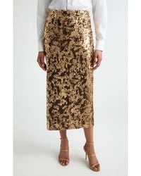 St. John - Stevie Stretch Sequin Midi Skirt - Lyst