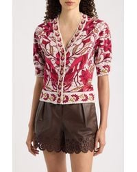 FARM Rio - Stained Glass Print Button-Up Cardigan - Lyst