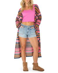 Roxy - Sea Wind Longline Open Front Stripe Cardigan - Lyst