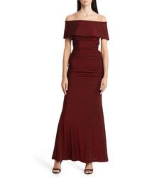 Vince Camuto - Metallic Off The Shoulder Gown - Lyst