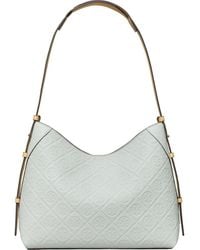 Tory Burch - T Monogram Pebble Leather Messenger Bag - Lyst
