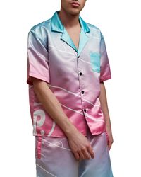 Paterson - South Beach Oversize Satin Camp Shirt - Lyst