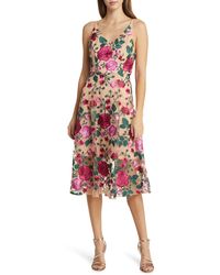 Sam Edelman - Rose Embroidery Sleeveless A-line Dress - Lyst