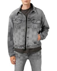 Hudson Jeans - Checkerboard Denim Trucker Jacket - Lyst