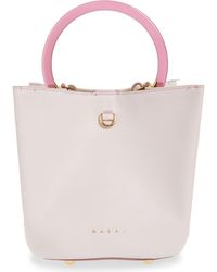 Marni - Pannier Top Handle Leather Bucket Bag - Lyst