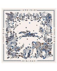 Longchamp - Foret Square Silk Scarf - Lyst