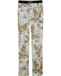 Tom Ford - Floral Print Stretch Silk Pajama Pants - Lyst