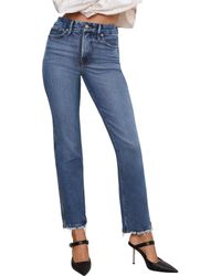 GOOD AMERICAN - Soft Tech Good Curve High Waist Ankle Straight Leg Jeans - Lyst
