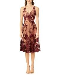 Dress the Population - Audrey Embroidered Fit & Flare Dress - Lyst