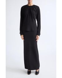 Ashlyn - Vion Long Sleeve Draped Top - Lyst