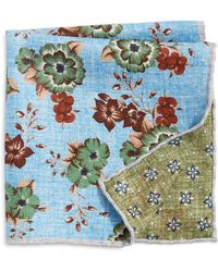 Edward Armah - Floral & Neat Prints Silk Pocket Square - Lyst