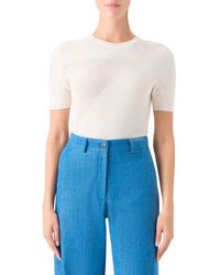 Akris - Sunbeam Short Sleeve Silk & Cotton Sweater - Lyst