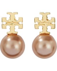 Tory Burch - Faux Pearl Stud Earrings - Lyst