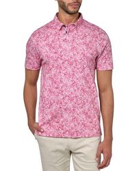 Brooklyn Brigade - Slim Fit Abstract Floral Short Sleeve Polo - Lyst