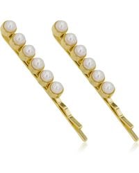 Brides & Hairpins - Halle Set Of 2 Imitation Pearl Hair Clips - Lyst