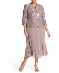 Alex Evenings - Sequin Mock Two-Piece Dress With Jacket - Lyst