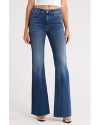 Mother - The Doozy High Waist Fray Hem Flare Jeans - Lyst