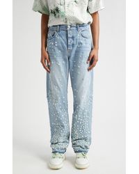 Amiri - Floral Embroidered Straight Leg Jeans - Lyst