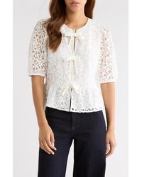 Cece - Lace Peplum Top - Lyst