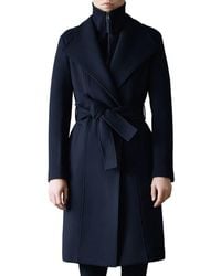 Mackage - Norita Belted Double Face Wool Coat With Wool Blend Bib - Lyst