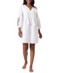 Tommy Bahama - Flora Embroidered Long Sleeve Linen Blend Cover-up Dress - Lyst