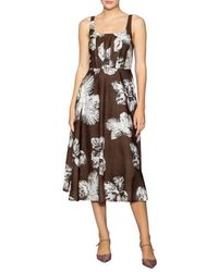 MELLODAY - Floral Print Sleeveless Midi Dress - Lyst