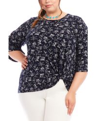 Karen Kane - Floral Flare Sleeve Pick-Up Top - Lyst