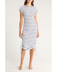 Caslon - Ruched Cotton Midi T-Shirt Dress - Lyst