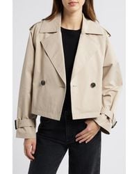 BCBGMAXAZRIA - Double Breasted Crop Trench Coat - Lyst