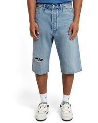 G-Star - Bam Ripped Denim Logger Shorts - Lyst