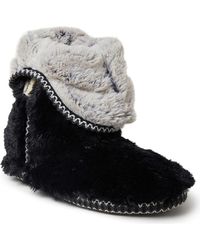 Dearfoams - Beth Faux Fur Fold Down Fuzzy Bootie Slipper - Lyst