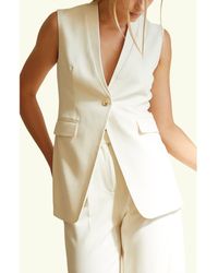 Crescent - Tailored Collarless Blazer Vest - Lyst