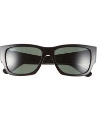 Ray-Ban - Carlos 56mm Polarized Rectangular Sunglasses - Lyst