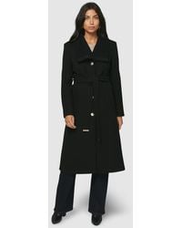 Wallis - Knitted Collar Button Through Wrap Coat - Lyst