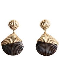 Mango - Shell Drop Earrings - Lyst