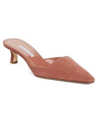 Manolo Blahnik - Moiramu Pointed Toe Kitten Heel Mule - Lyst