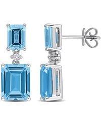 Julianna B - Gemstone & Diamond Drop Earrings 10K - Lyst