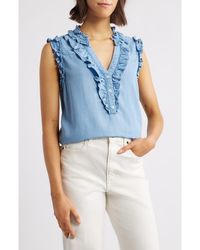 Wit & Wisdom - Ruffle Accent Sleeveless Top - Lyst