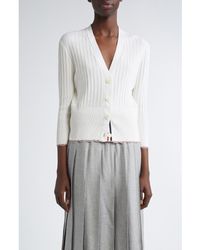 Thom Browne - Pointelle & Rib Silk & Cotton Cardigan - Lyst