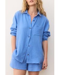 Marine Layer - Jane Double Cloth Cotton Gauze Button-Up Shirt - Lyst