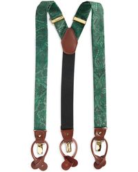 CLIFTON WILSON - Hunter Green Paisley Silk Suspenders - Lyst