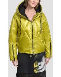 DKNY - Crop Hooded Puffer Jacket - Lyst