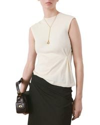 Mango - Side Gather Mock Neck Sweater Vest - Lyst