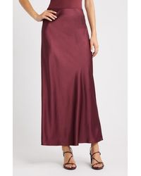 Open Edit - Satin Midi Skirt - Lyst